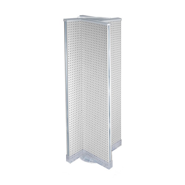 Pinwheel Pegboard Floor Display on Revolving Base. Spinner Rack Stand.